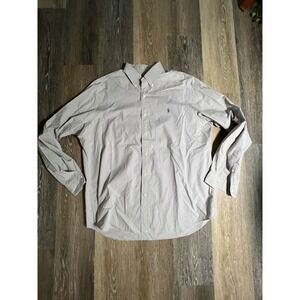Ralph Lauren Button Down Mens XL Grey Classic Fit Long Sleeve Pony Logo